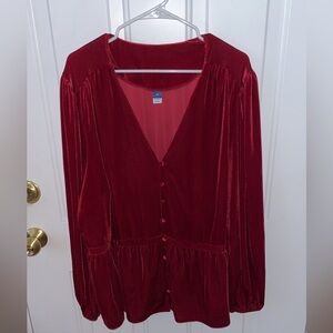 Elegant Burgundy Velvet Women's Top-Old Navy 4x